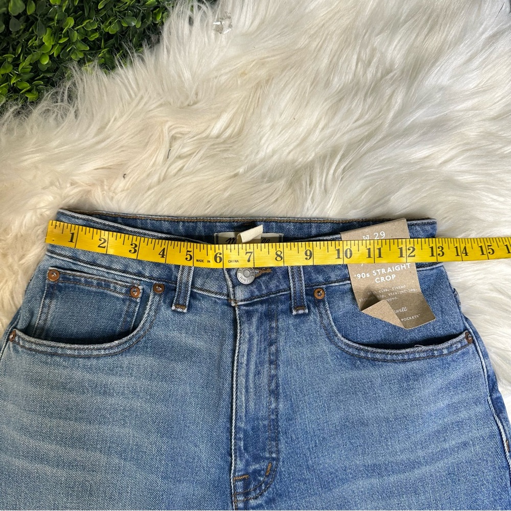 Nwt Madewell 90's straight leg crop Blue Denim Jeans - Picture 12 of 13